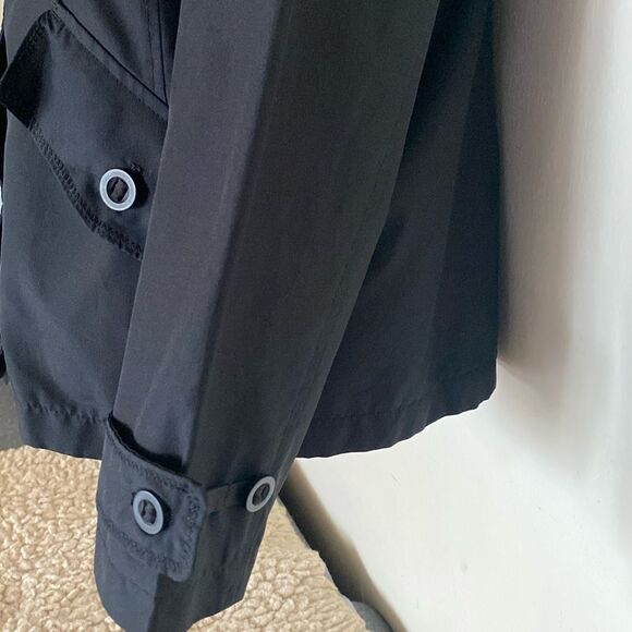 Lands’ End Black Long Sleeve Button Zip Hoodie Lightweight Spring Jacket Size M - Picture 8 of 16